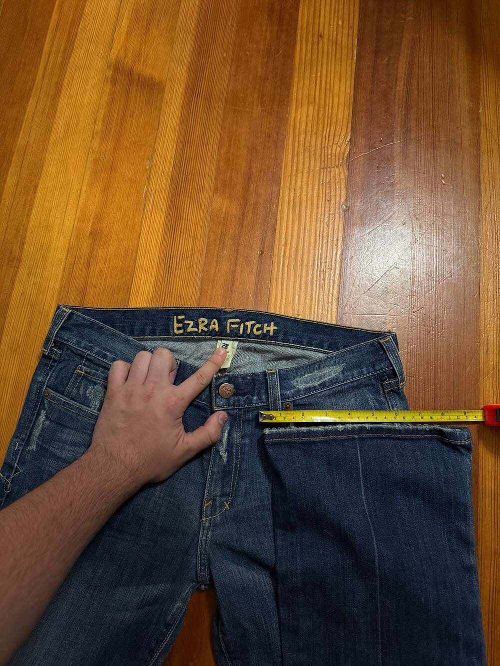 Ezra Fitch Premium Vintage Wash Distressed Flare Bootcut Jeans